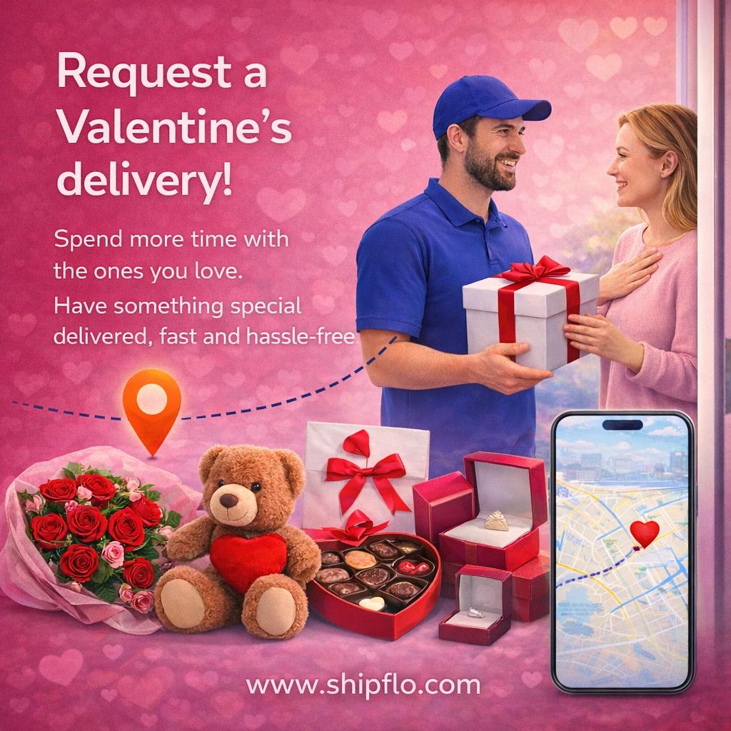 Request a valentines delivery with ShipFlo